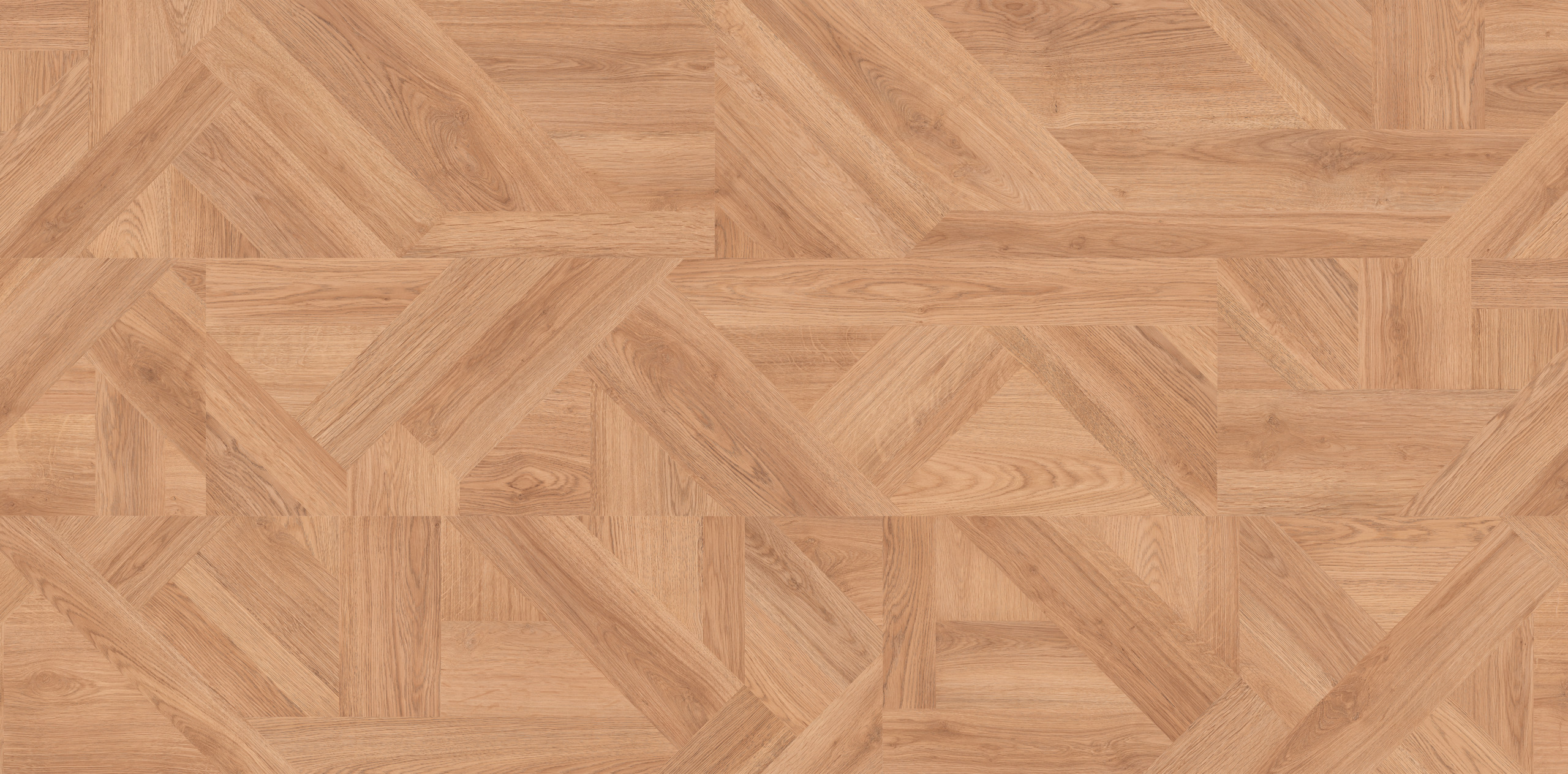 Laminatboden Eiche MILANO AURELIA in Holzoptik mit geometrischem Muster und heller Maserung.