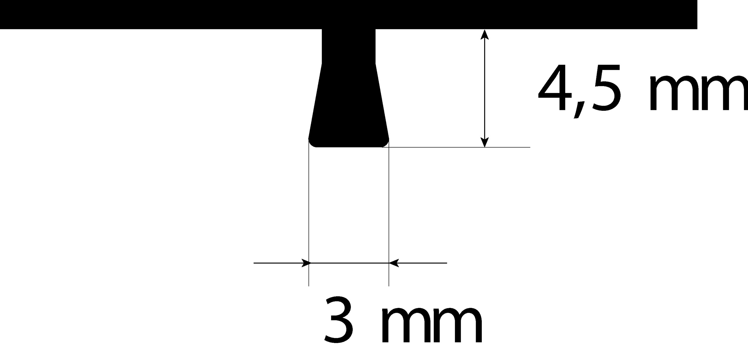 bleistiftspitze, 3 mm, messung, scheibenkopf, zeichnung