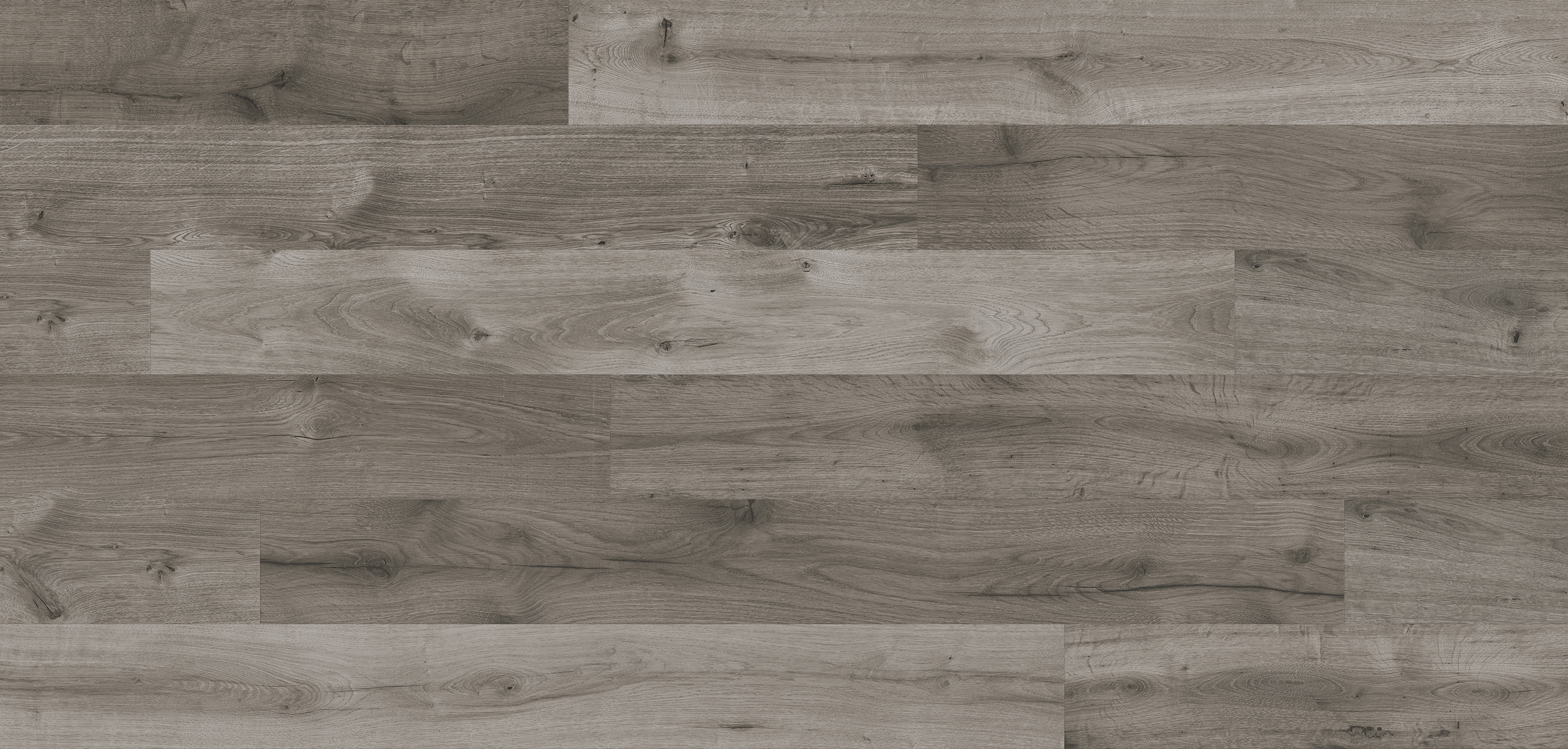 Laminatboden Eiche UPTOWN mit lebhafter Holzmaserung in Grau-Braun.