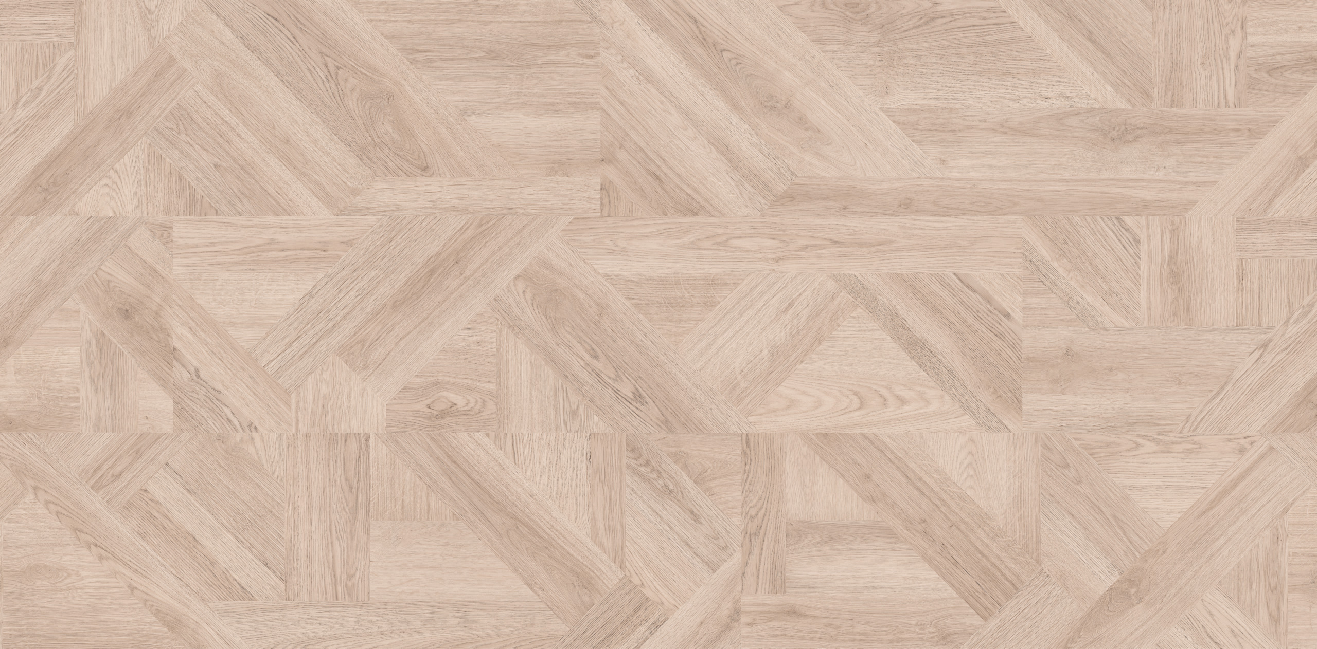 Laminatboden Eiche MILANO BELLA mit heller Holzoptik und geometrischer Parkettverlegung als Bodenbelag und Wandabschluss für die Raumgestaltung.