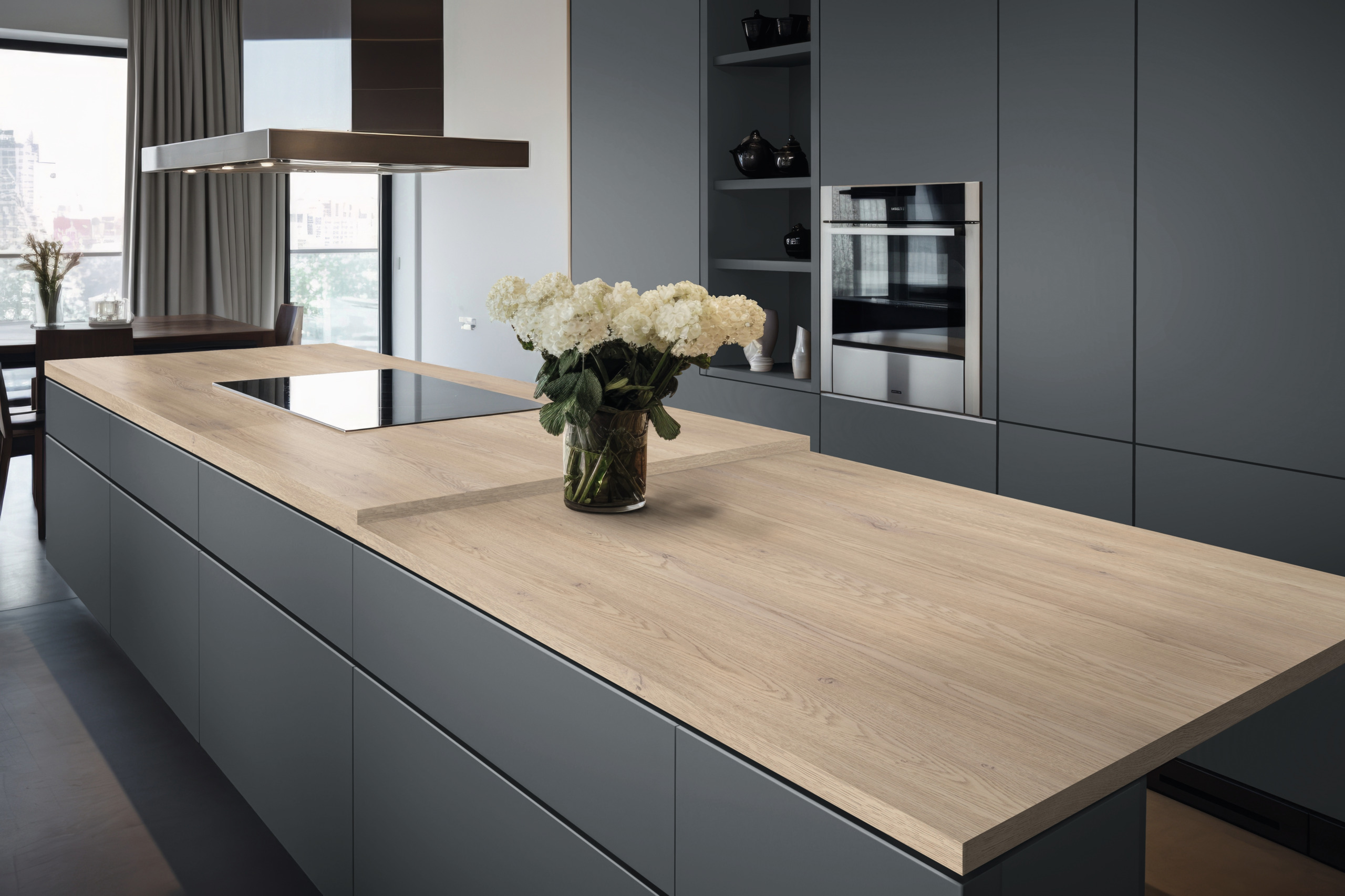 kitchen, island, granite, wood-look, appliances