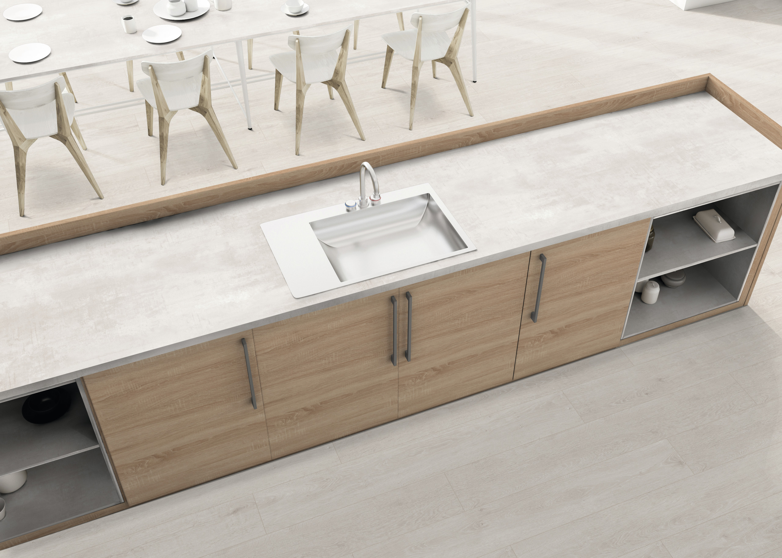 Küche, Spüle, Schrank, Insel, Holz