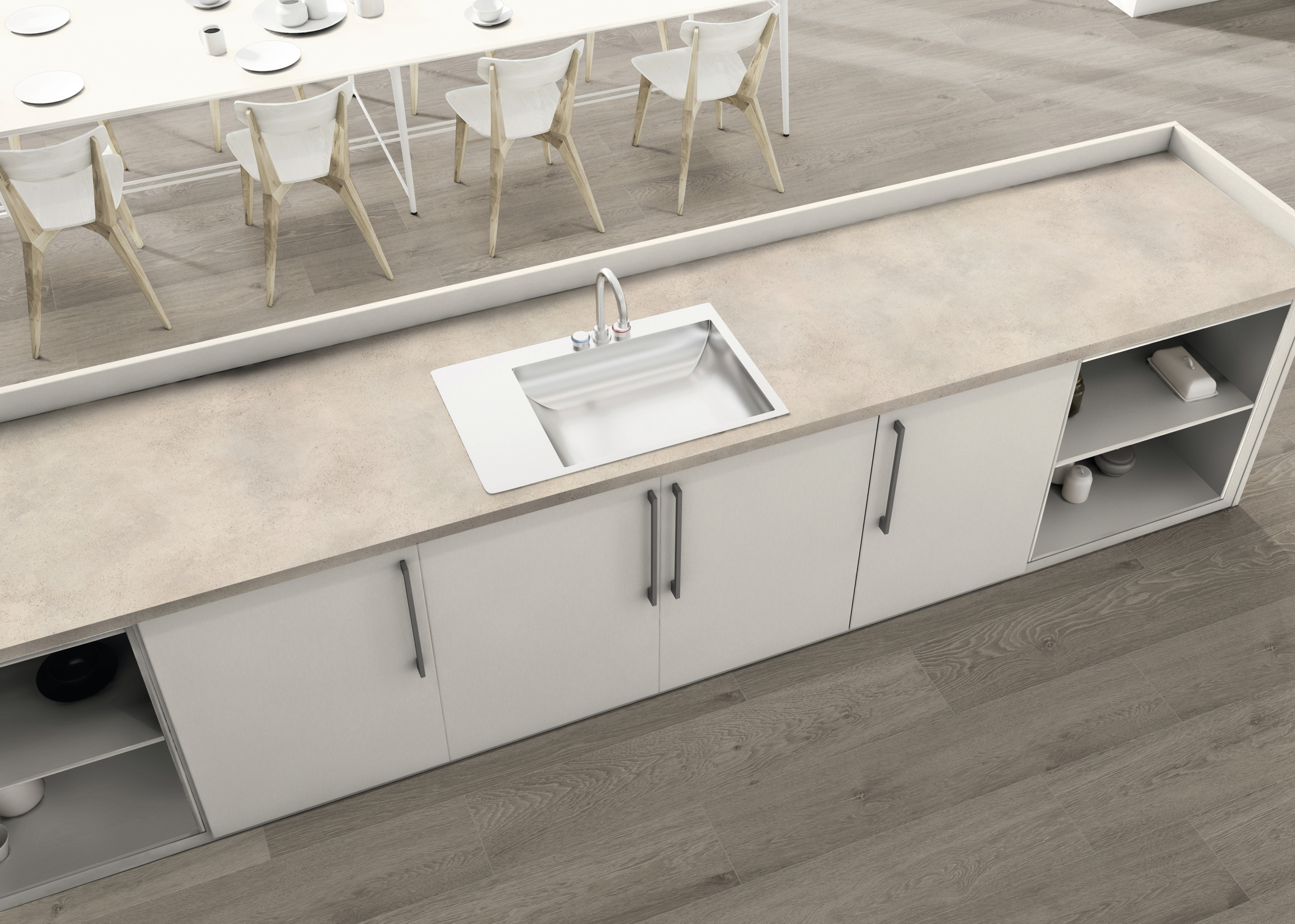 kitchen island, Spüle, Edelstahlspüle, Arbeitsplatte, Schränke